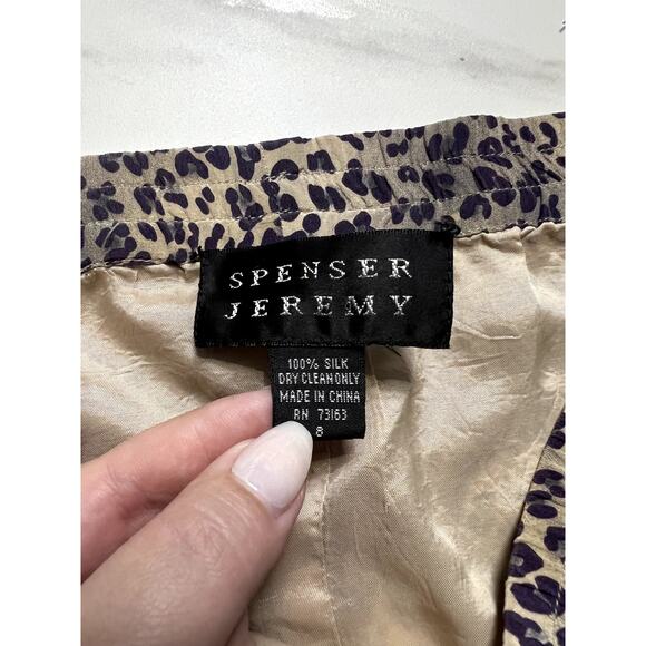 Spenser Jeremy Y2K Pencil Skirt with Animal Print 100% Silk Size 8 - Picture 10 of 10